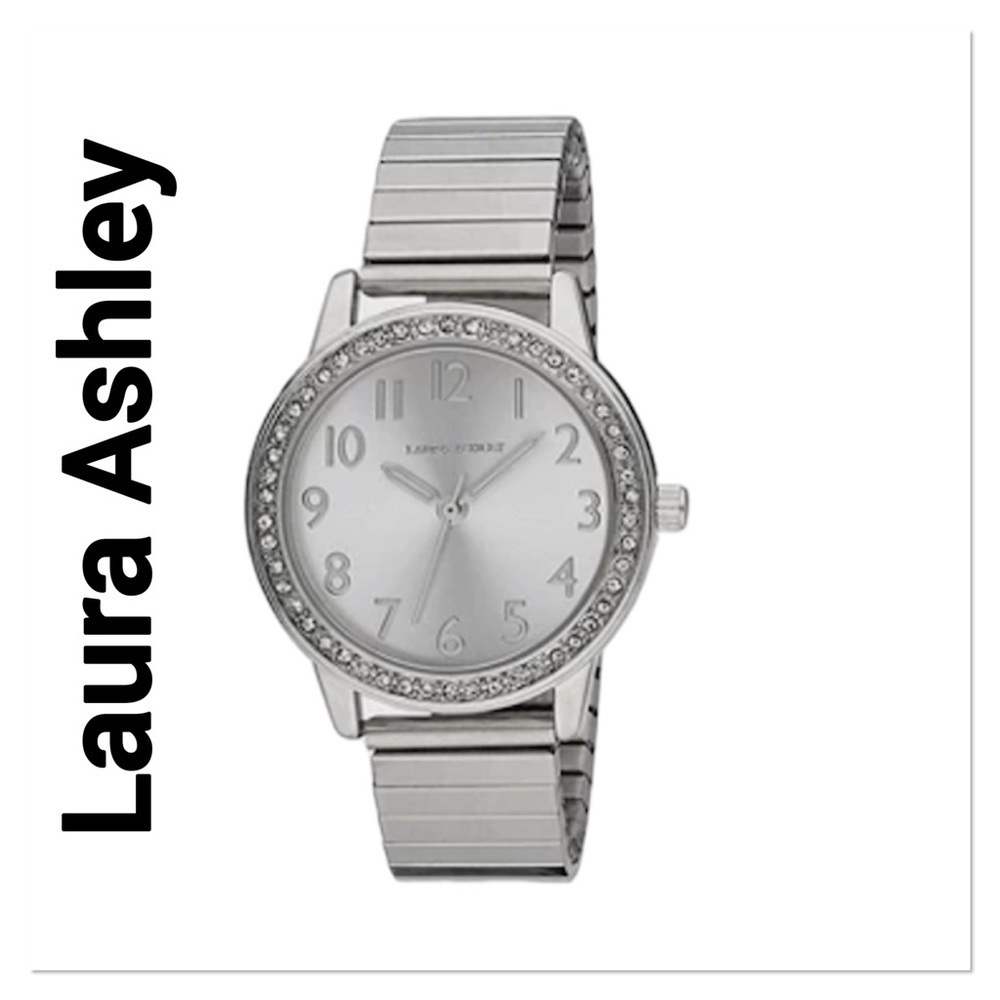 LAURA ASHLEY Silver Bezel Expansion Band Ladies Watch New with tags